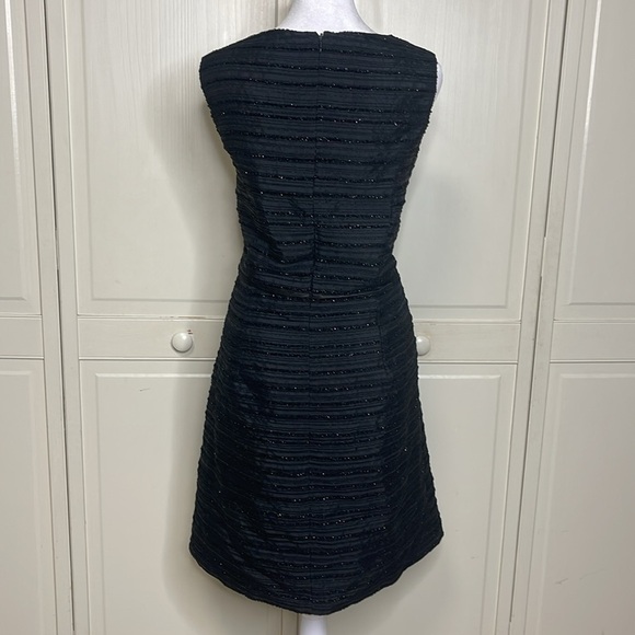 Cynthia Rowley Women's Sheath Dress Sparkles Sleeveless Black Striped Size 12 - Picture 6 of 11